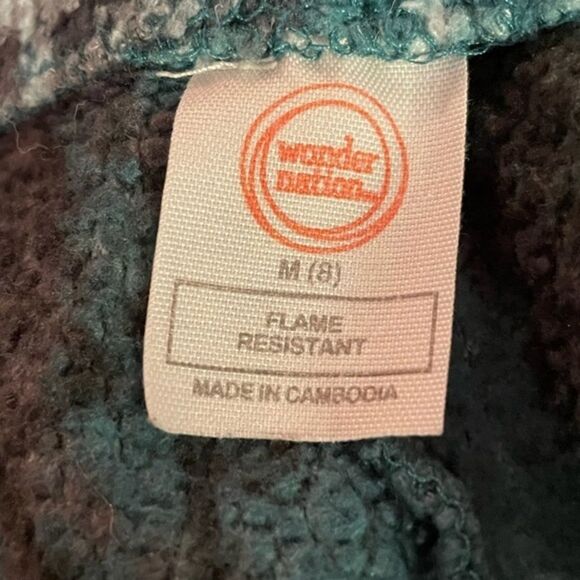 BOY’S sz 8 2-piece Wonder Nation glow in the dark green dinosaur fleece pajamas - Picture 8 of 15